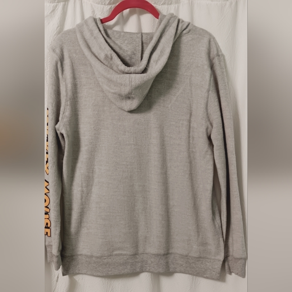 NWT Disney Mickey Mouse Gray Cotton Hoodie Sweater Juniors Size L - Picture 5 of 12